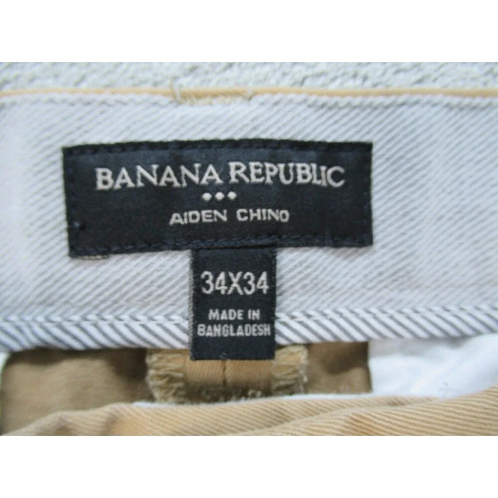 Banana Republic Aiden Pants Men's Size 34x34 (Actual 32 x31.5) Beige Chino